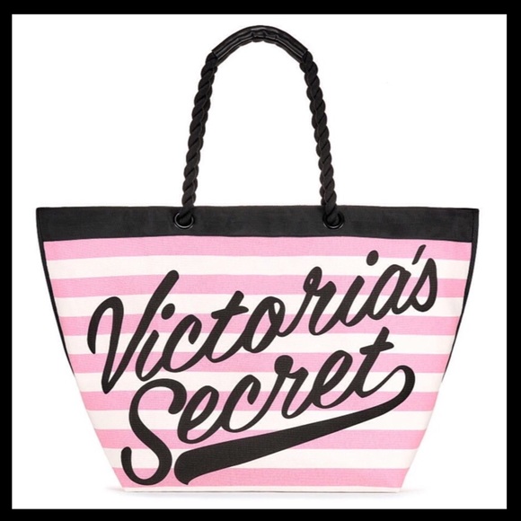 Victoria's Secret Handbags - Victoria's Secret Pink & White Weekender Tote Bag